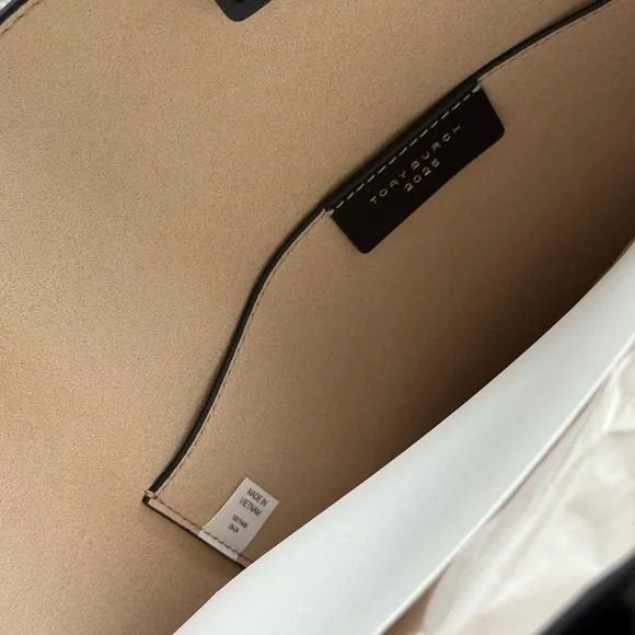 Tory Burch Black and Snake Print Tote - Picture 8 of 11